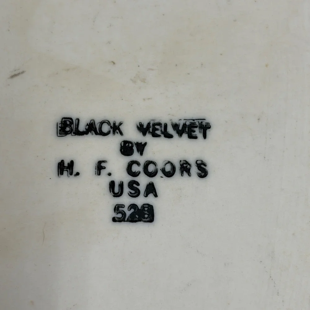 HF Coors Black Velvet 528 Au Gratin Dishes Set of 2 Black White Stoneware USA